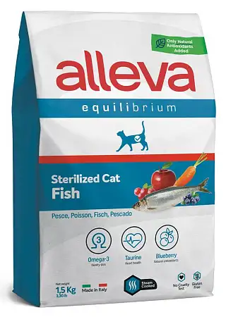 Купить alleva equilibrium cat сухой корм для кастрированных котов и стерилизованных кошек с рыбой