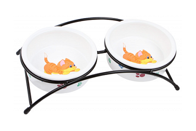 №1 Миски керамические на подставке для кошек и собак