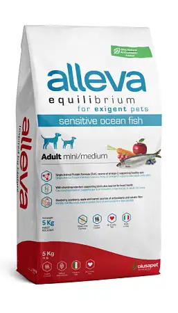 Купить alleva equilibrium dog sensitive сухой корм для взрослых собак мелких и средних пород с океанической рыбой