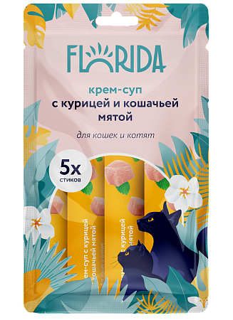Купить florida лакомство Крем-суп для котят и кошек с курицей и кошачьей мятой