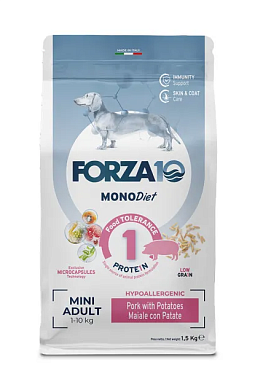 Forza10 MonoDiet Adult Mini Maiale con Patate сухой корм для взрослых собак мелких пород, со свининой и картофелем