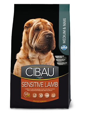 Farmina Cibau Sensitive Medium & Maxi Lamb сухой корм для взрослых собак средних и крупных пород с чувствительным пищеварением с ягненком