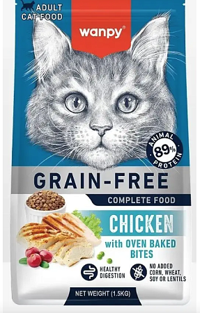 Купить wanpy cat сухой корм для взрослых кошек с курицей