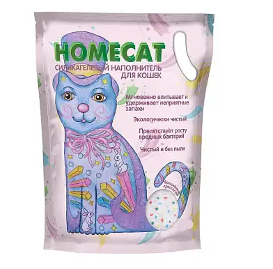 Homecat силикагелевый наполнитель для кошек с ароматом Волшебные кристаллы