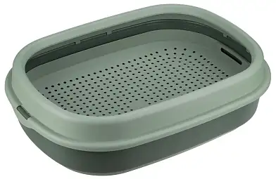 HOMECAT Frost Touch туалет для кошек с низким бортом и сеткой нефритовый