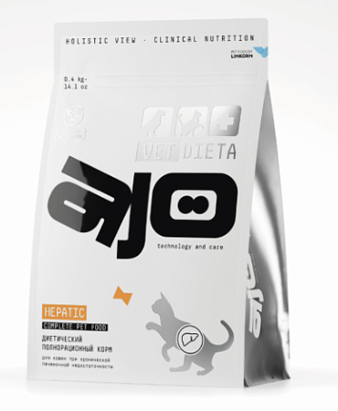 Купить ajo vet dieta hepatic Сухой корм для кошек при хронической печеночной недостаточности