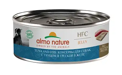 Almo Nature (HFC, Jelly, Tuna and Cod) Консервы для собак и щенков с тунцом и треской в желе