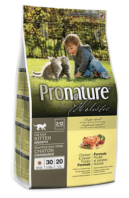 Pronature Holistic сухой корм для котят, курица со сладким картофелем