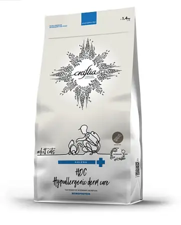 Купить craftia galena cat hypoallergenic derm care сухой корм для взрослых кошек при пищевой аллергии и заболеваниях кожи