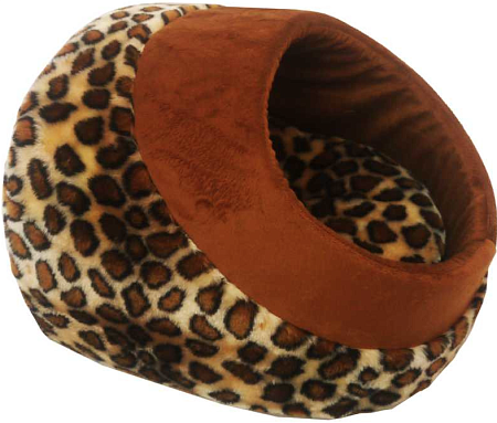 Купить zooexpress дом «Пещера» для кошек и собак мех+плюш, коричневый