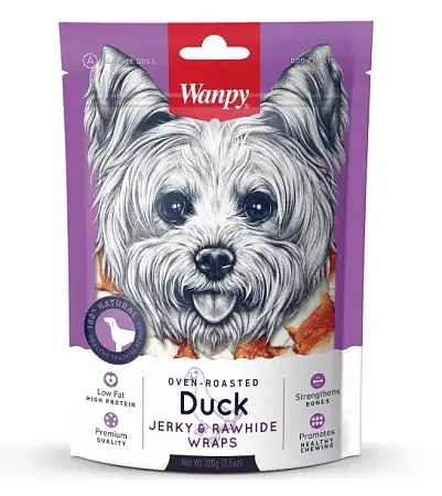 Купить wanpy dog Лакомство для собак кости из сыромятной кожи с утиным мясом