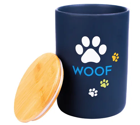 Купить mr.kranch woof бокс керамический для хранения корма для собак и кошек, черный