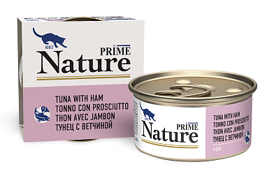 Prime Nature консервы для кошек с тунцом и ветчиной в желе