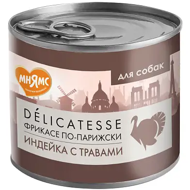 Мнямс консервы для собак всех пород "Фрикасе по-парижски" (индейка с травами)