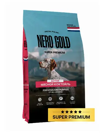 Купить nero gold сухой корм для взрослых собак и щенков всех возрастов мясной коктейль