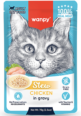 Wanpy Cat влажный корм для кошек курица в собственному соку (пауч)