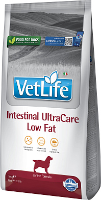 Farmina Vet Life Natural Diet Intestinal Ultracare Low Fat сухой диетический корм для взрослых собак при нарушениях пищеварения с пониженным содержанием жира