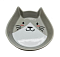 №1 миска для кошек, керамическая, серая, Мордочка кошки