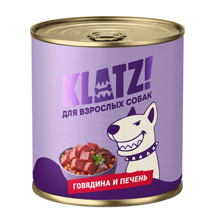 Купить klatz! консервы для взрослых собак всех пород с говядиной и печенью