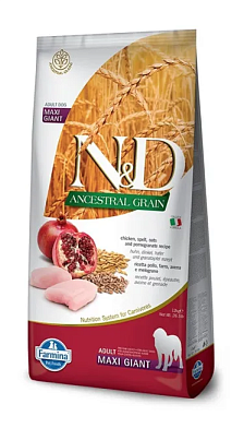 Farmina N&D Ancestral Grain Dog Chicken & Pomegranate Adult Giant & Maxi сухой беззерновой корм для взрослых собак гигантских и крупных пород с курицей и гранатом