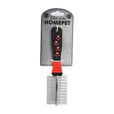 Homepet SILVER SERIES расческа металлическая двухсторонняя для собак и кошек