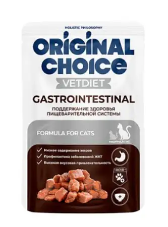 Купить original choice vetdiet gastrointestinal Влажный диетический корм для кошек, профилактика болезней ЖКТ (пауч)