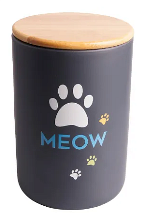 Купить mr.kranch meow бокс керамический для хранения корма для кошек, черный