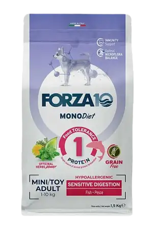Купить forza10 monodiet sensitive digestion mini&toy adult сухой беззерновой, гипоаллергенный корм для взрослых собак мелких пород с чувствительным пищеварением, с рыбой