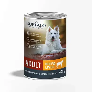 Mr.Buffalo  консервы для собак с говядиной и печенью