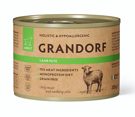 Купить grandorf Консервы для собак Паштет из ягненка