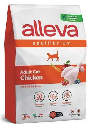 Купить alleva equilibrium cat сухой корм для взрослых кошек с курицей
