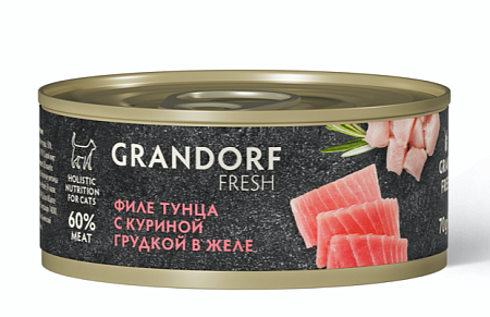 Купить grandorf fresh Консервы для кошек Филе тунца с куриной грудкой в желе