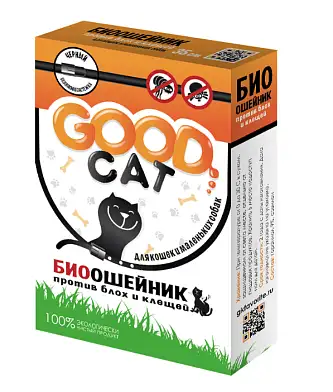 GOOD CAT антипаразитный биоошейник для кошек черный