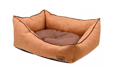 ZOOexpress Classic лежанка пухлик косая для кошек и собак, искусственная замша, бежевая