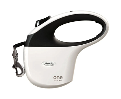 Flexi One For All рулетка ремень для собак, черный/белый