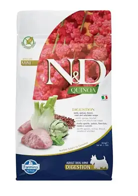 Farmina N&D Dog GF Quinoa Digestion Lamb Mini сухой корм для взрослых собак мелких пород с чувствительным пищеварением, с ягненком