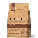 Grandorf сухой корм для взрослых собак средних и крупных пород, утка с индейкой