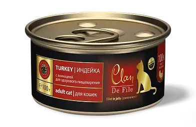 Clan de file консервы для кошек (с индейкой)