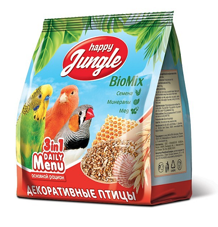 Купить happy jungle сухой корм для декоративных птиц