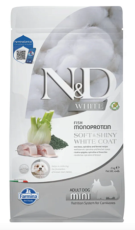 Купить farmina n&d dog white sea bass, spirulina & fennel adult mini сухой корм для взрослых собак мелких пород, с сибасом, фенхелем и спирулиной