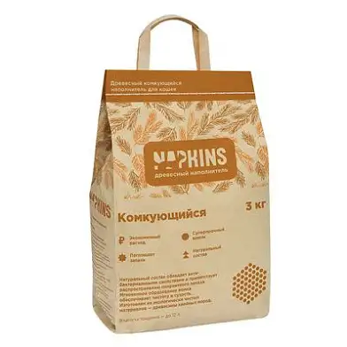 NAPKINS наполнитель для кошек древесный комкующийся