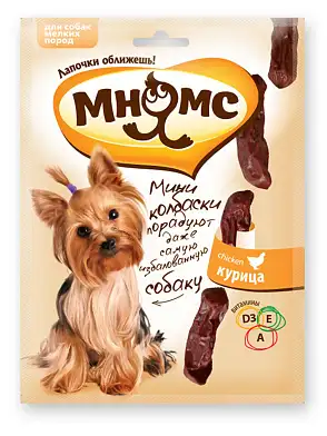 Мнямс лакомство для собак мелких пород Мини-колбаски с курицей