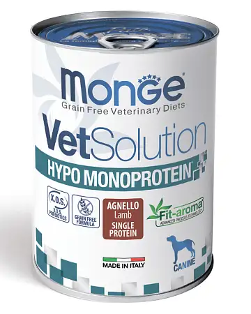 Купить monge vetsolution dog hypo monoprotein lamb консервы для взрослых собак всех пород с ягненком для снижения реакции пищевой непереносимости