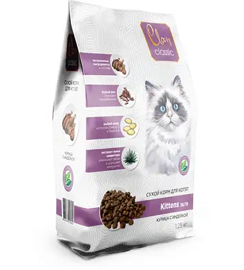 Clan Classic Kittens -36/19 сухой корм для котят, курица с индейкой
