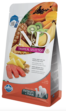 Купить farmina n&d dog tropical selection chicken adult medium&maxi сухой корм для взрослых собак средних и крупных пород, с курицей