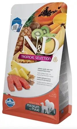 Купить farmina n&d dog tropical selection chicken adult medium&maxi сухой корм для взрослых собак средних и крупных пород, с курицей