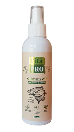 Купить vita pro salmon oil масло лосося 100% для кошек и собак