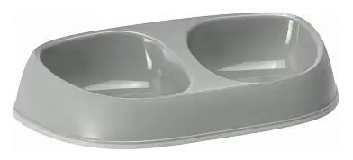 Moderna Sensibowl миска двойная пластиковая для собак и кошек, оливковый серый