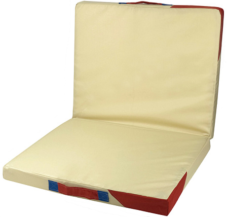 Купить zooexpress матрац "oxford" двухцветный 2-х секционный складной со съемным чехлом для кошек и собак, бежевый/красный