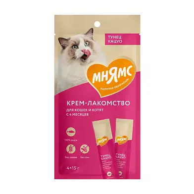 Мнямс крем-лакомство для кошек с тунцом кацуо